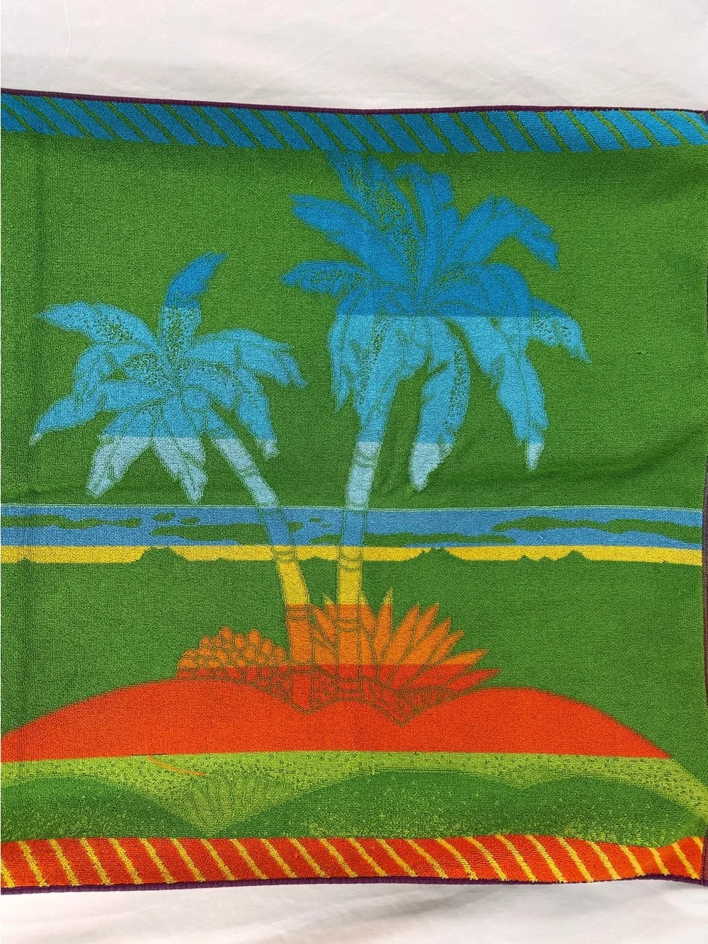 Vintage Seven Seas Tropical Palm Tree Beach Towel Retro Kitsch 70s/80s